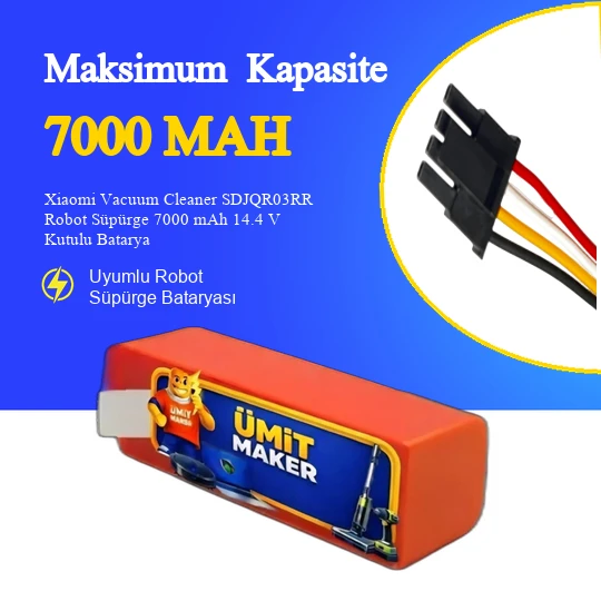 Xiaomi Vacuum Cleaner SDJQR03RR Robot Süpürge 7000 mAh 14.4 V Kutulu Batarya – Orjinal Uyumlu Uzun Ömürlü, Yüksek Performans Pil ürün görseli 1