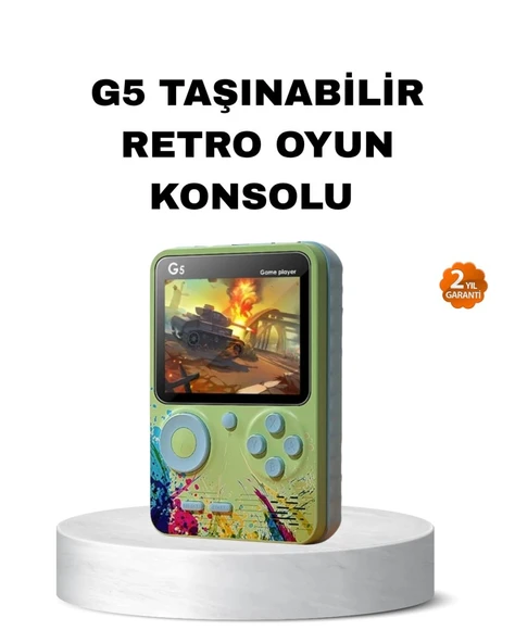 G5 Retro Oyun Konsolu 500 Klasik Oyunlu 3 İnç Hd Ekran Ve Tv Bağlantılı ürün görseli 1