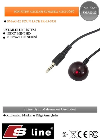 NEXT MINI HD VE MERSAT HD SERİSİ İÇİN UZUN JACK IR-03-5331 ürün görseli 1