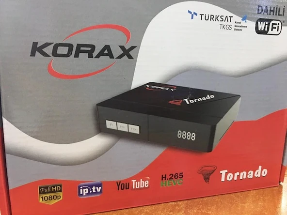 KORAX TORNADO FULL HD UYDU ALICISI TKGS'Lİ  ÇANAKLI ÇANAKSIZ + KABLOLU VE KABLOSUZ İNTERNETE BAĞLANABİLME ürün görseli 1
