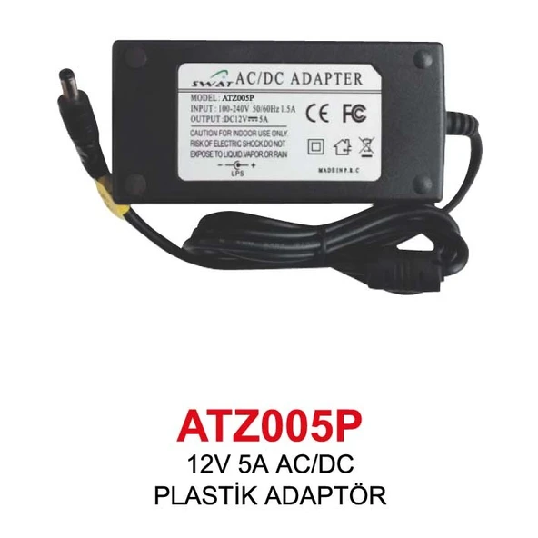 12V 5A AC/DC PLASTİK ADAPTÖR ürün görseli 1