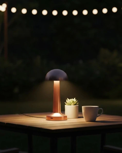 Modern Bronz Masa Lambası 3 Renk Led Dokunmatik Şarjlı Model ürün görseli 1
