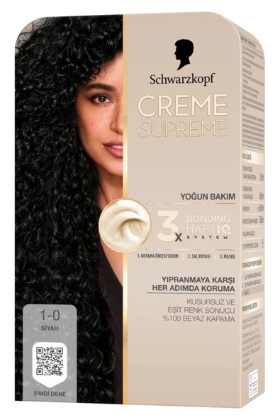 Schwarzkopf Creme Supreme Full Kit 1-0 Siyah - Resim 2