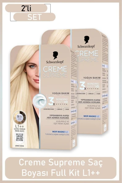 PTTAVM: Schwarzkopf Creme Supreme Full Kit L1++ Ultra Yoğun Renk