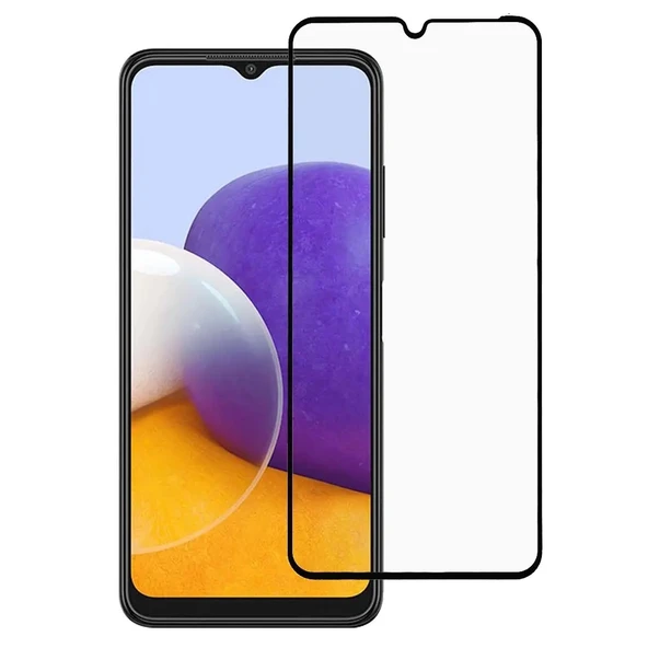 Bufalo Samsung Galaxy A22 Ekran Koruyucu 9D Temperli Cam - Siyah ürün görseli 1