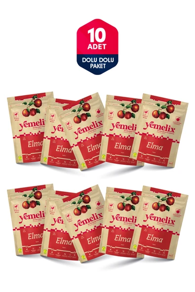 Freeze Dried 10'lu Dolu Dolu Paket Elma Kuru Meyve Cipsi - Dondurularak  Kurutulmuş Elma 15Gx10 ürün görseli 1