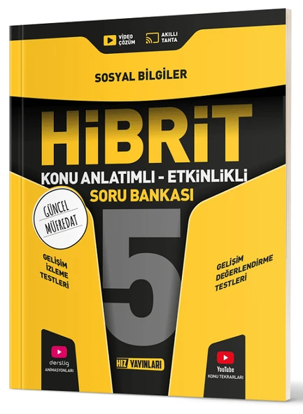 Hız Yayınları 5. Sınıf Sosyal Bilgiler HİBRİT Konu Anlatımlı Etkinlikli Soru Bankası ürün görseli 1