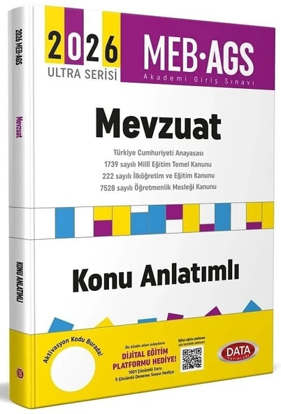 Data 2026 MEB-AGS Mevzuat Konu Anlatımlı Ultra Serisi Data Yayınları ürün görseli 1