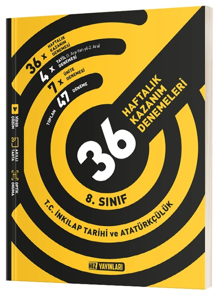 Hız Yayınları 8. Sınıf T.C. İnkılap Tarihi ve Atatürkçülük 36 Haftalık Kazanım Denemeleri ürün görseli 1