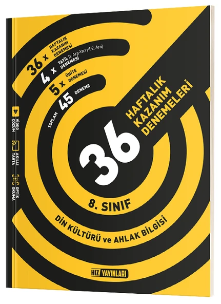 Hız Yayınları 8. Sınıf Din Kültürü ve Ahlak Bilgisi 36 Haftalık Kazanım Denemeleri ürün görseli 1