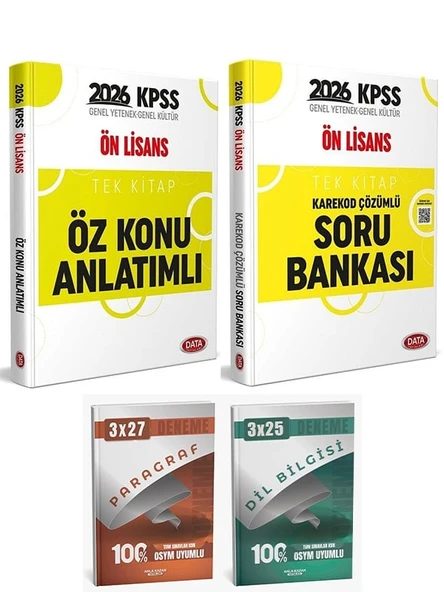 Data 2026 KPSS Ön Lisans Öz Konu Anlatımlı + Soru Bankası 2 li Set Anla Kazan Paragraf ürün görseli 1