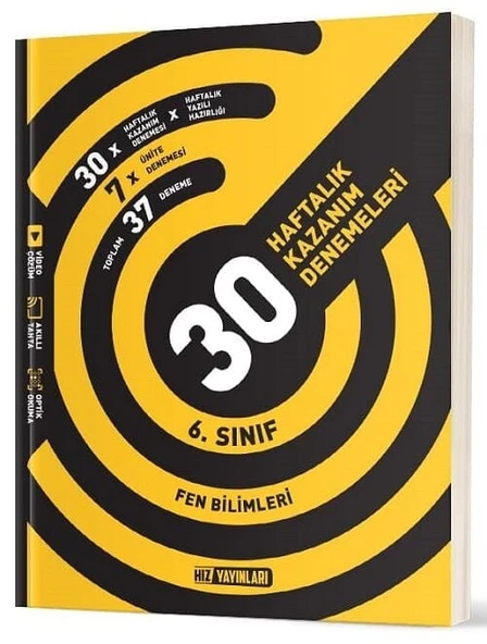 Hız Yayınları 6. Sınıf Fen Bilimleri 30 Haftalık Kazanım Denemeleri ürün görseli 1