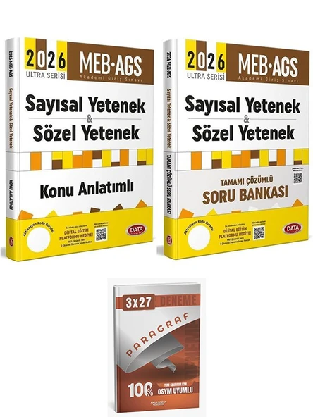 Data 2026 MEB-AGS Sayısal-Sözel Yetenek Konu + Soru Bankası 2 li Set Anla Kazan Paragraf ürün görseli 1