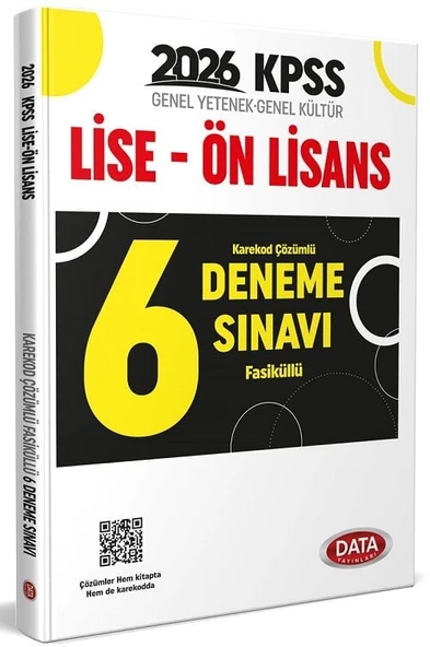 Data 2026 KPSS Lise Ön Lisans 6 Deneme Çözümlü Data Yayınları ürün görseli 1