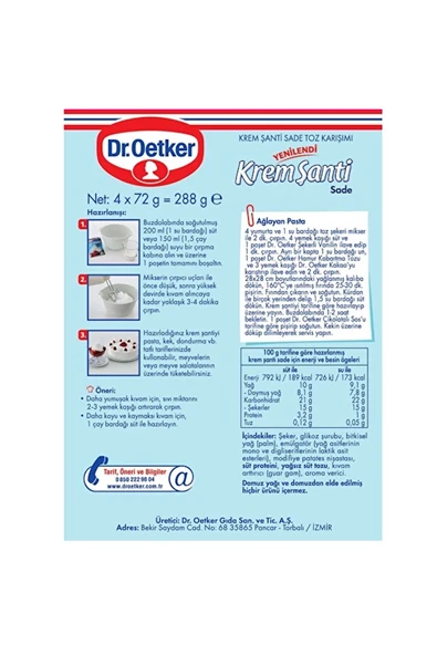 Dr. Oetker Krem Şanti Eko 288 Gr - Resim 2