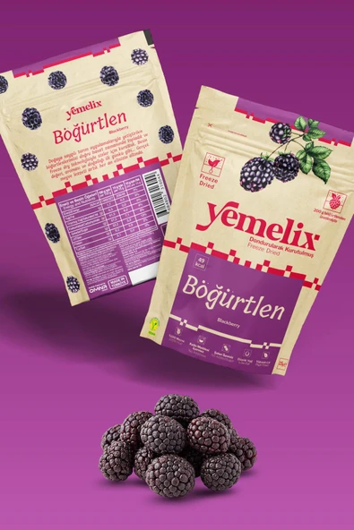Freeze Dried Böğürtlen Kuru Meyve Cipsi - Dondurularak Kurutulmuş Böğürtlen 15G ürün görseli 1
