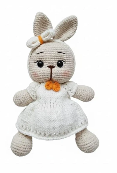 Bayan Tavşan Amigurumi Organik Oyuncak ürün görseli 1