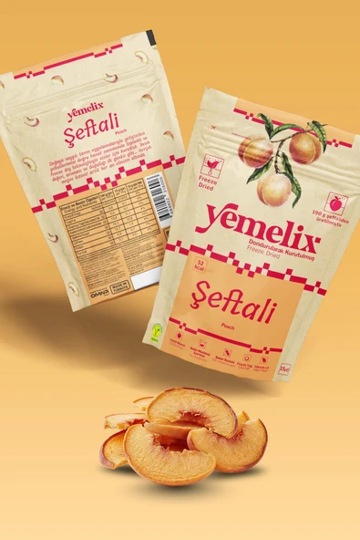 Freeze Dried Şeftali Kuru Meyve Cipsi - Dondurularak Kurutulmuş Şeftali 15G ürün görseli 1