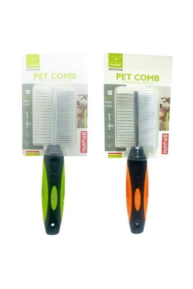 Nunbell Kedi Köpek Çift Taraflı Tüy Açma Tarak 18x5 Cm ürün görseli 1