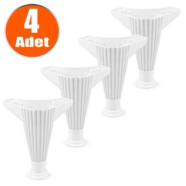Mobilya Kanepe Koltuk Tv Ünitesi Konsol Puf Ayağı 17 Cm Beyaz Baza Ayakları (4 ADET) ürün görseli 1