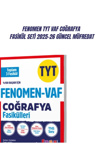 FENOMEN TYT VAF COĞRAFYA FASİKÜL SETİ 2025-26 ürün görseli 1