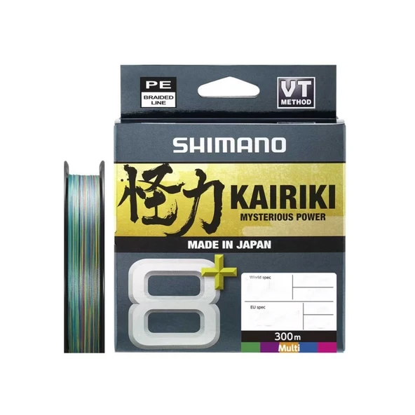 Shimano 24 Kairiki 8+ Plus 300m Multicolor Örgü Misina  0,19 mm - 12,8 kg ürün görseli 1