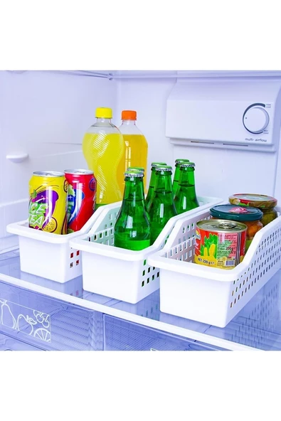 Ar Armese 4 Adet Beyaz Decobella Buzdolabı Içi Düzenleyici Sebze Meyve Sepeti Mutfak Banyo Tezgah Altı Üstü ürün görseli 1