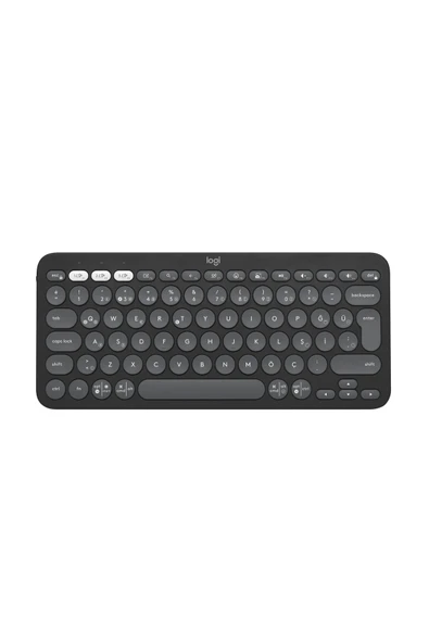 logitech K380s Pebble Keys 2 Çoklu Cihaz Özellikli Bluetooth Türkçe Q Klavye - Siyah 920-011859 ürün görseli 1