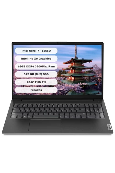LENOVO V15 G4 IRU GTI512 Intel Core i7 1355U 16GB 512GB SSD Freedos 15.6” FHD 83A100HXTR ürün görseli 1