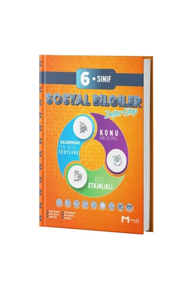 Mozaik Yayınları Mozaik 6. Sınıf Sosyal Bilgiler İntro Defter Kitap Yeni 2025 ürün görseli 1