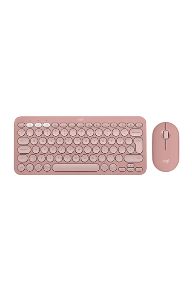 logitech Pebble 2 Set Çoklu Cihaz Özellikli Sessiz Kablosuz Türkçe Q Klavye ve Mouse Seti - Pembe ürün görseli 1