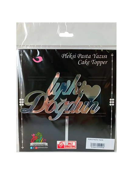 İyiki Doğdun Yazılı Aynalı Pleksi Gümüş ürün görseli 1