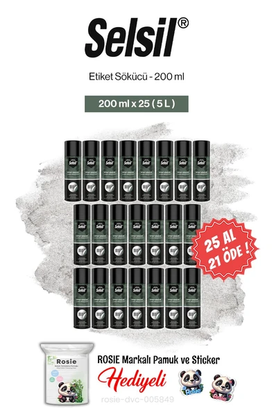 Selsil 25 AL 21 ÖDE Etiket Sökücü 200 ml ve rosie pamuk ürün görseli 1