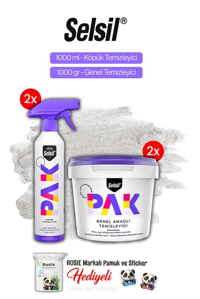 Selsil Pak 500 ml Köpük Temizleyici x2 ve Genel Temizleyici 500 gr x2, Rosie Hediye ürün görseli 1