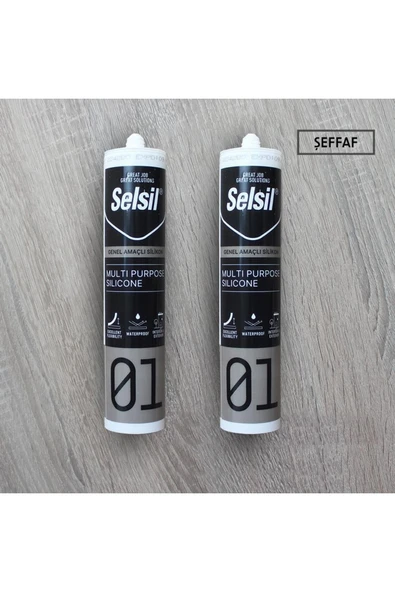 Selsil Genel Amaçlı Silikon Şeffaf 280 Gr 2 Adet ürün görseli 1