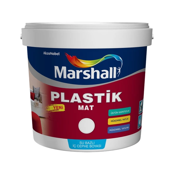 MARSHALL PLASTİK MAT SİLİNEBİLİR İÇ CEPHE BOYASI 2,5 LT ürün görseli 1