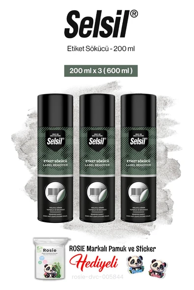Selsil 3'lü Etiket Sökücü, 200 ml ve rosie pamuk ürün görseli 1