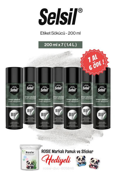 Selsil Etiket Sökücü 200 ml, 7 AL 6 ÖDE ve rosie pamuk ürün görseli 1