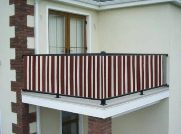 Ceylan Home Balkon Demiri Perdesi Bağcıklı Her Ölçüde Özel Dikim Kahve Rengi ürün görseli 1