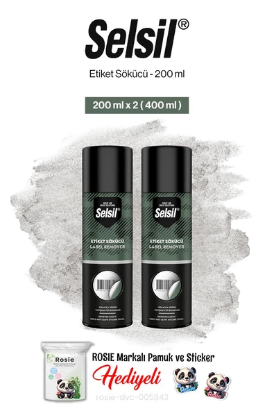 Selsil Etiket Sökücü, 200 ml 2 adet ve rosie pamuk ürün görseli 1
