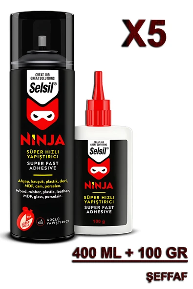Selsil Ninja Hızlı Yapıştırıcı 400 ML+100 Gr (5 Adet) ürün görseli 1