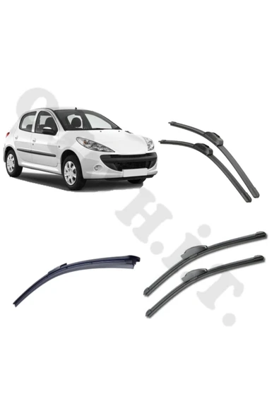 OTO H.İ.T. PEUGEOT 206 + SİLECEK TAKIMI ÖN CAM SİLECEĞİ ürün görseli 1