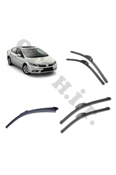OTO H.İ.T. HONDA CİVİC SİLECEK TAKIMI HATCHBACK 2012-2015 ÖN CAM SİLECEĞİ ürün görseli 1