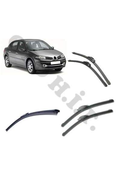 OTO H.İ.T. RENAULT MEGANE 2 SİLECEK TAKIMI 2003-2005 ÖN CAM SİLECEĞİ ürün görseli 1