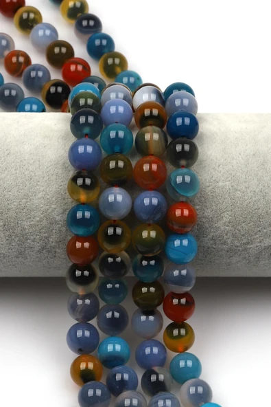 Candy Agate Doğal Taş Dizi 10 mm Küre Kesim ürün görseli 1