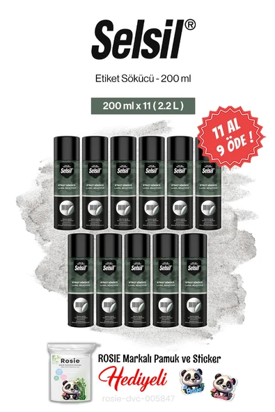 11 AL 9 ÖDE Selsil Etiket Sökücü 200 ml ve rosie pamuk ürün görseli 1