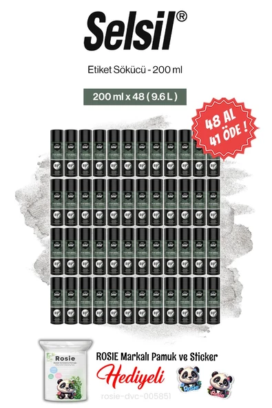 Selsil 200 ml, 48 AL 41 ÖDE Etiket Sökücü ve rosie pamuk ürün görseli 1