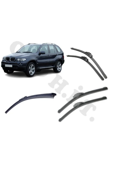 OTO H.İ.T. BMW X5 E53 SİLECEK TAKIMI 2000 2007 ÖN CAM SİLECEĞİ ürün görseli 1