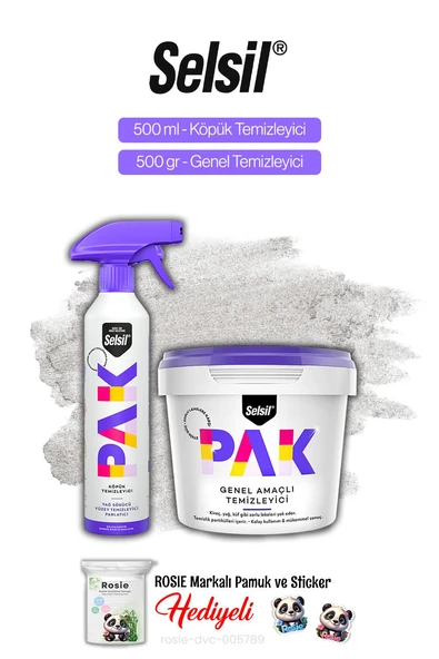 Selsil Pak Köpük Temizleyici 500 ml ve Genel Temizleyici 500 gr, Rosie Hediye ürün görseli 1