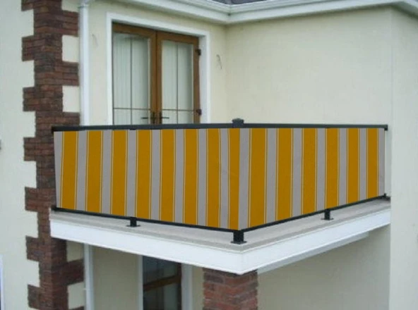 Ceylan Home Balkon Demiri Perdesi Bağcıklı Her Ölçüde Özel Dikim Sarı ürün görseli 1